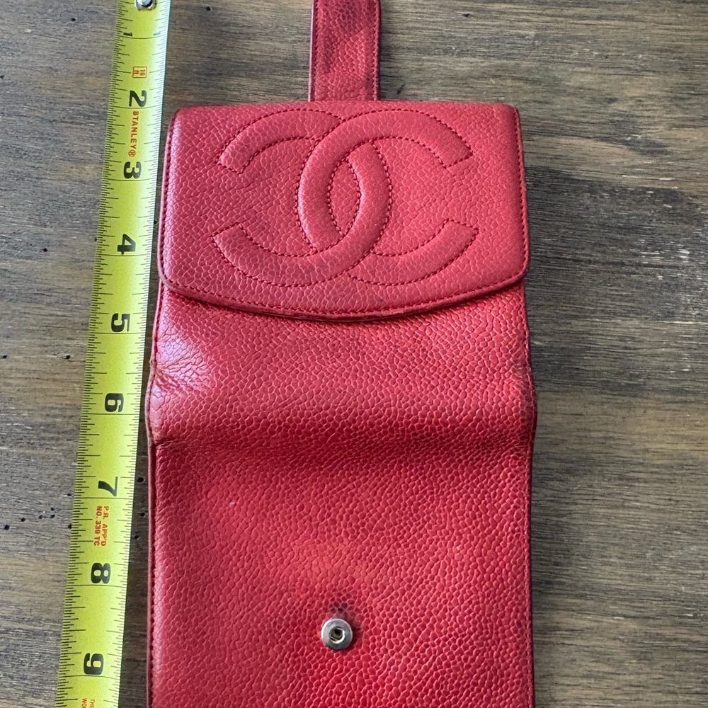 VINTAGE CHANEL WALLET Red Italy - Picture 5 of 17